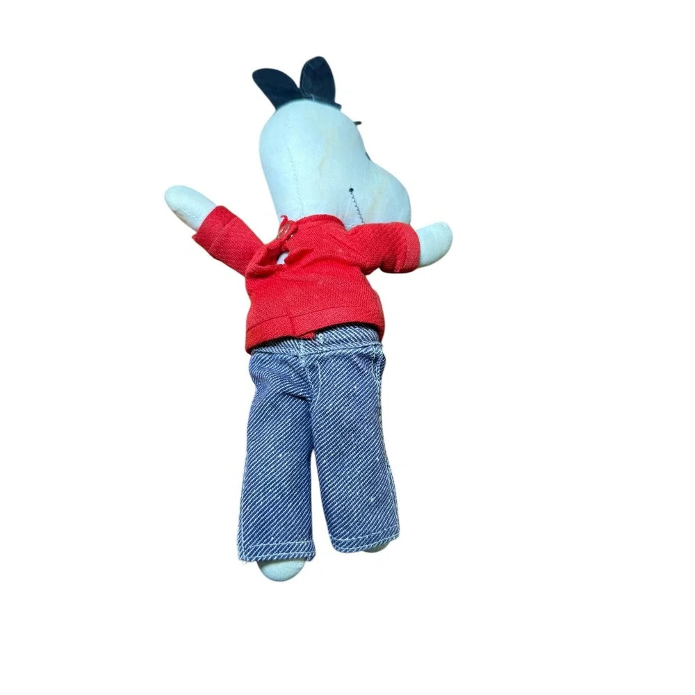 Vintage 1968 Snoopy Plush Toy Red Sweater Blue Jeans Stuffed Animal Peanuts‎
